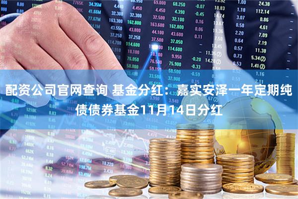 配资公司官网查询 基金分红：嘉实安泽一年定期纯债债券基金11月14日分红