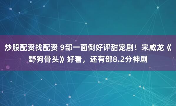 炒股配资找配资 9部一面倒好评甜宠剧！宋威龙《野狗骨头》好看，还有部8.2分神剧